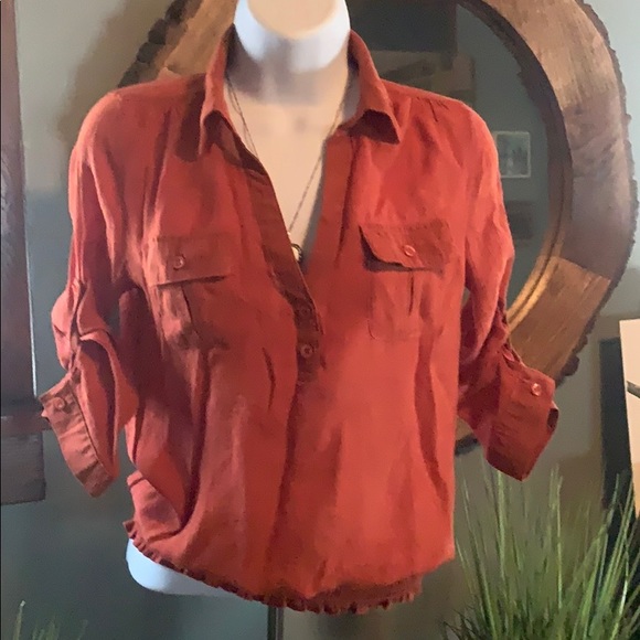 Tops - BURNT ORANGE BLOUSE SIZE SMALL